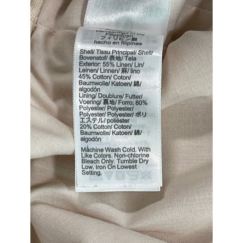 J. Crew Women's Dusty Ivory Linen/Cotton Lined A-Line City Skirt SIZE-14 - Picture 4 of 5